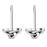 6pairs, Plain Silver Trinity Stud Earrings, ep271